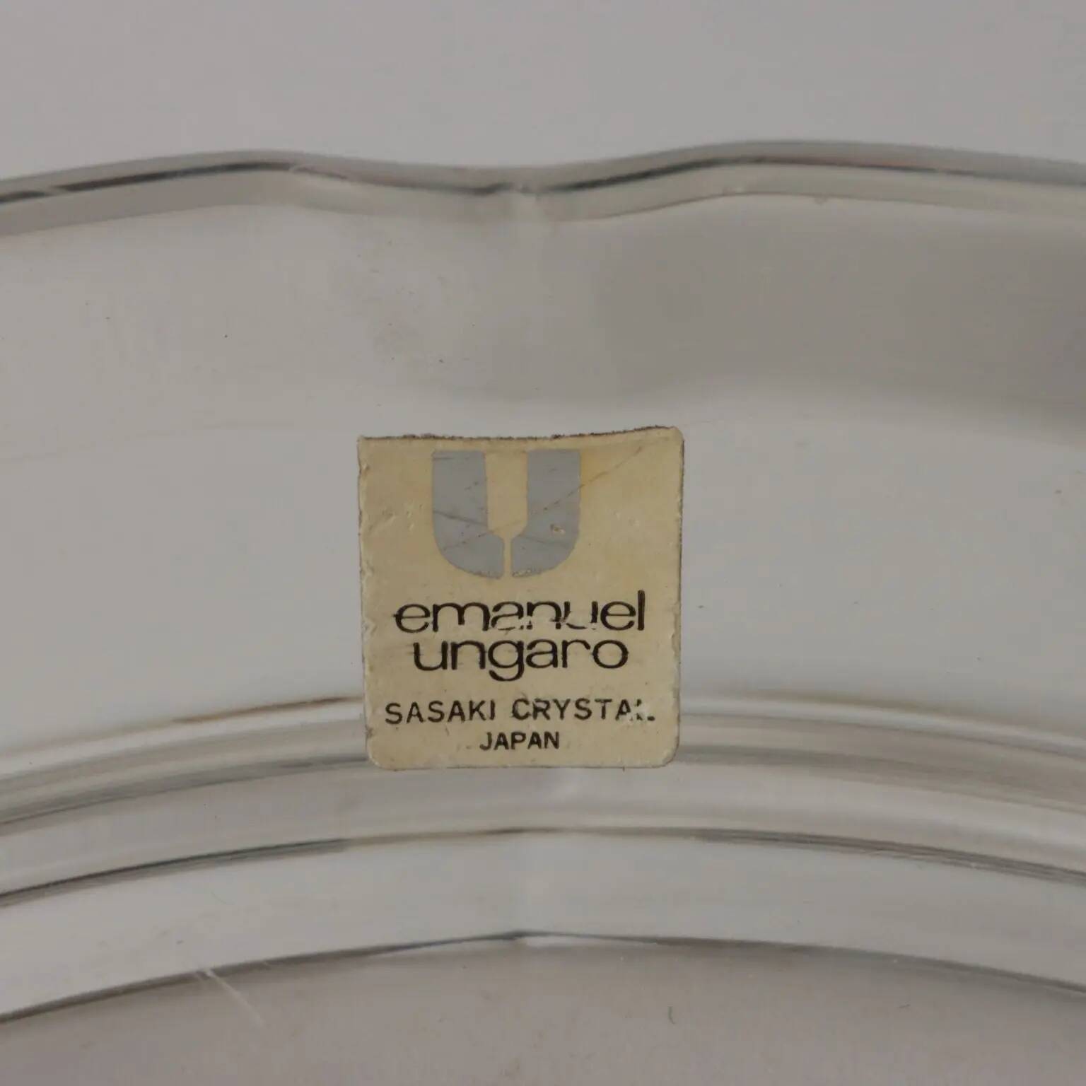 Vintage ashtray Emanuel Ungaro 1980s-90s Sasaki Crystal Japan