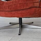 1970s, Swedish swivel armchair by Ulferts Sweden, furniture velour.