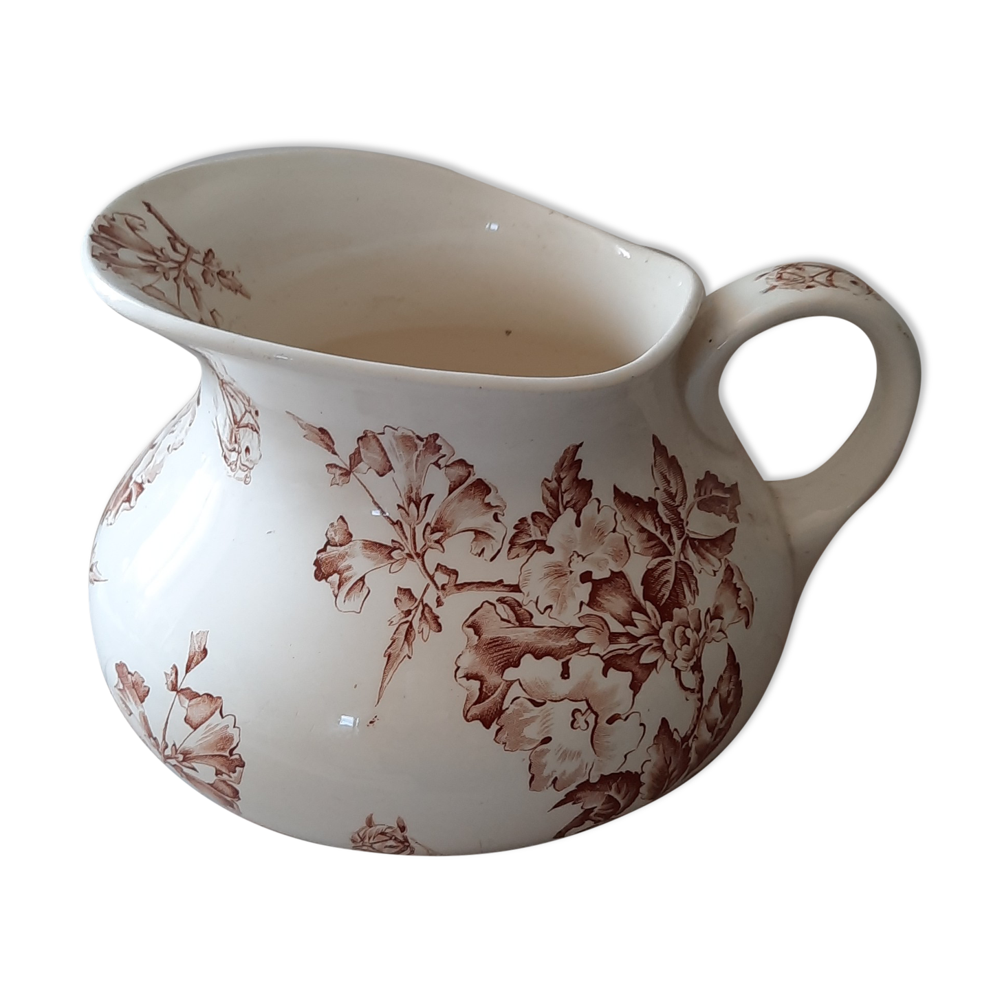 Broc de toilette ancien Jasmin de Luneville
