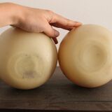 Pair of Legras Art Deco ball vases with orange tree decoration