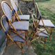 Series of 6 rattan chairs "parisian" vintage terrace