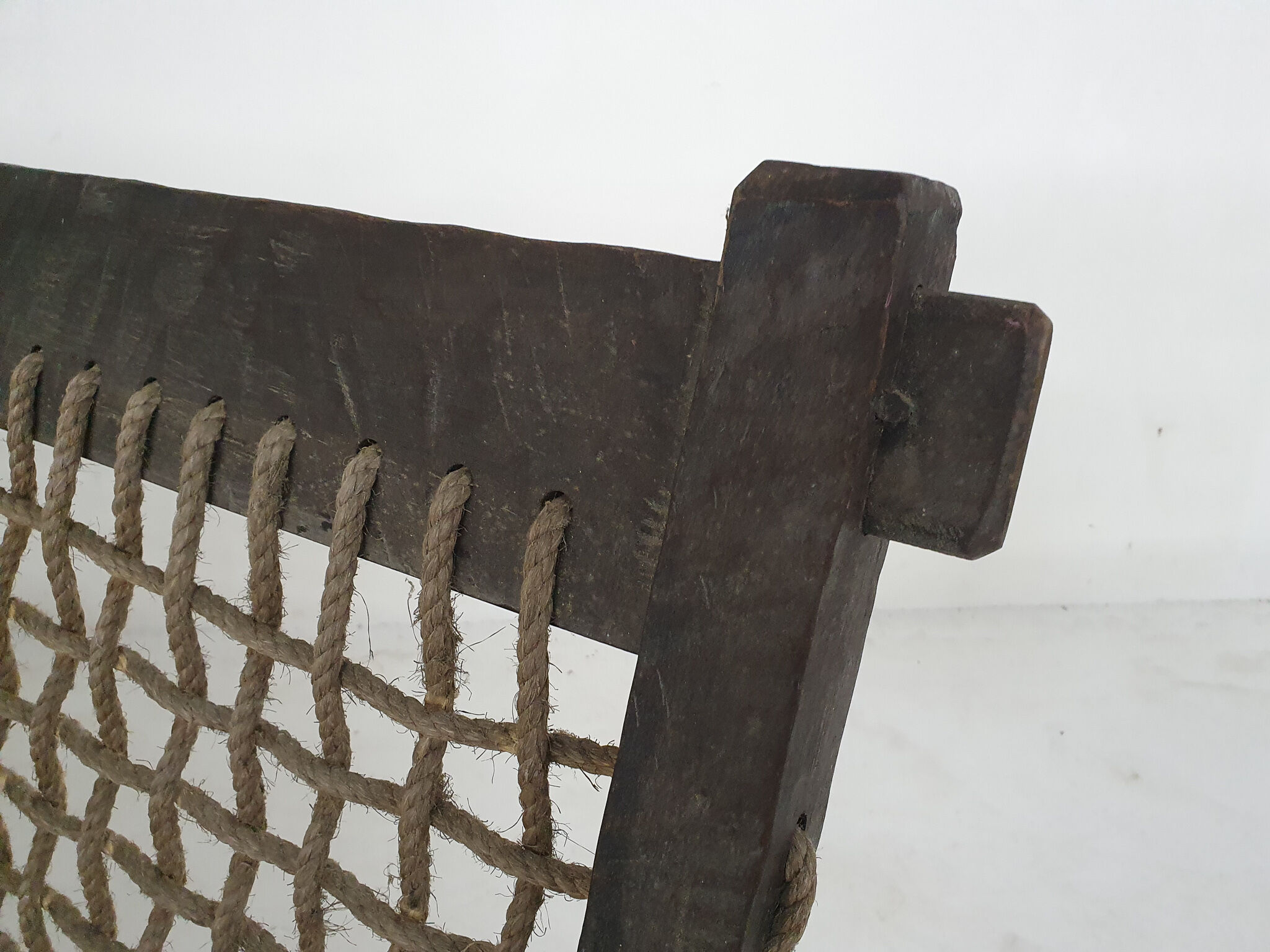 Solid oak and rope sofa, Netherlands 1960's