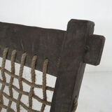 Solid oak and rope sofa, Netherlands 1960's