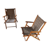 Two vintage folding armchairs