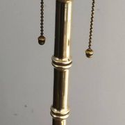 Floor lamp in faux-bamboo style, made of bronze and brass by Jacques Adnet