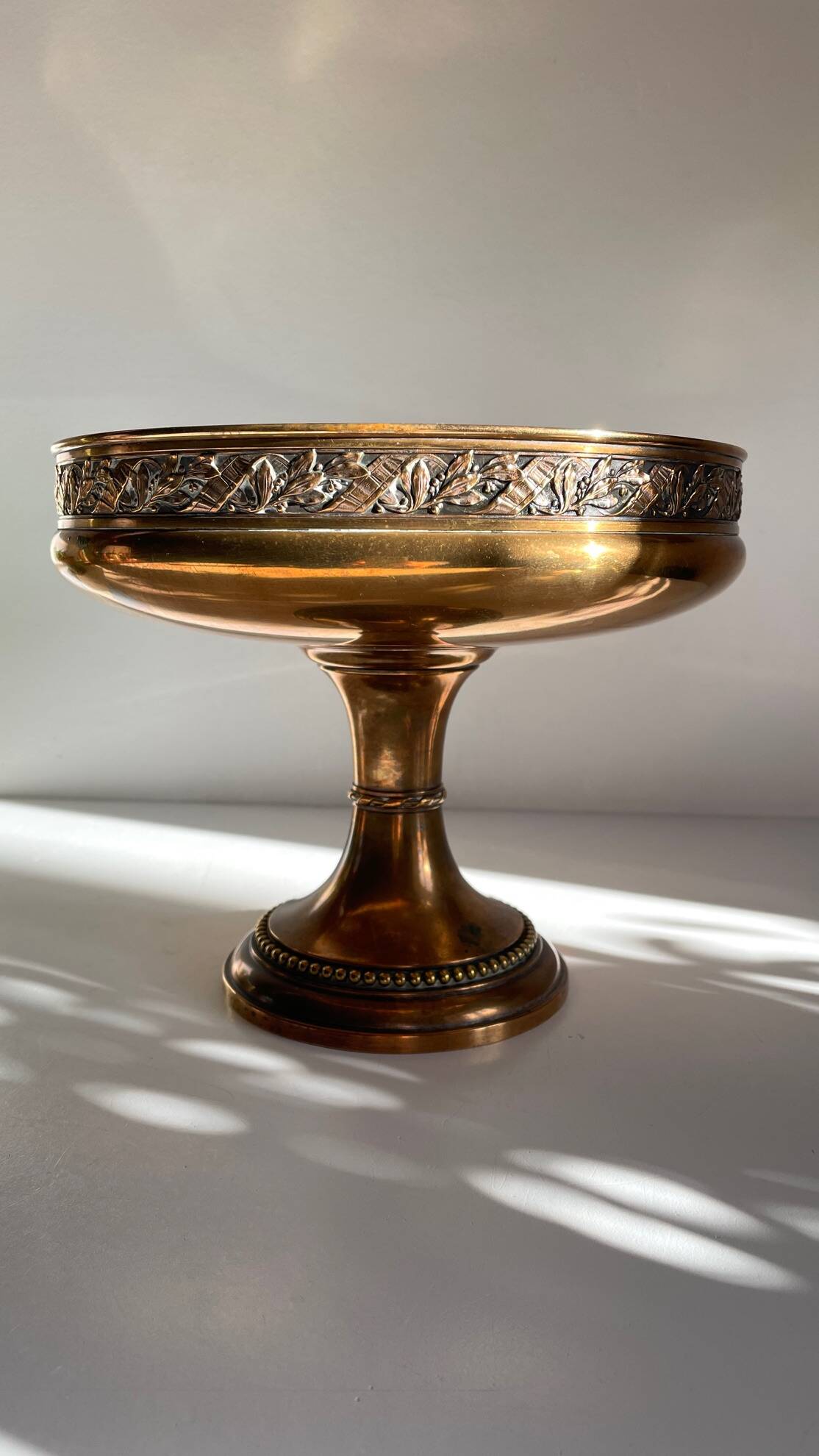 Silver Bronze Metal Fruit Bowl