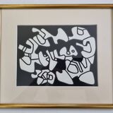 Screenprint after Jean Dubuffet framed under glass 26 cm by 32 cm