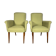 Paire de fauteuils vintages scandinaves 1960 vert