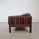 Mid-Century Modern Scandinavian Monte Carlo Sofa in Black Leather and Wood by Ingvar Stockum, 1965