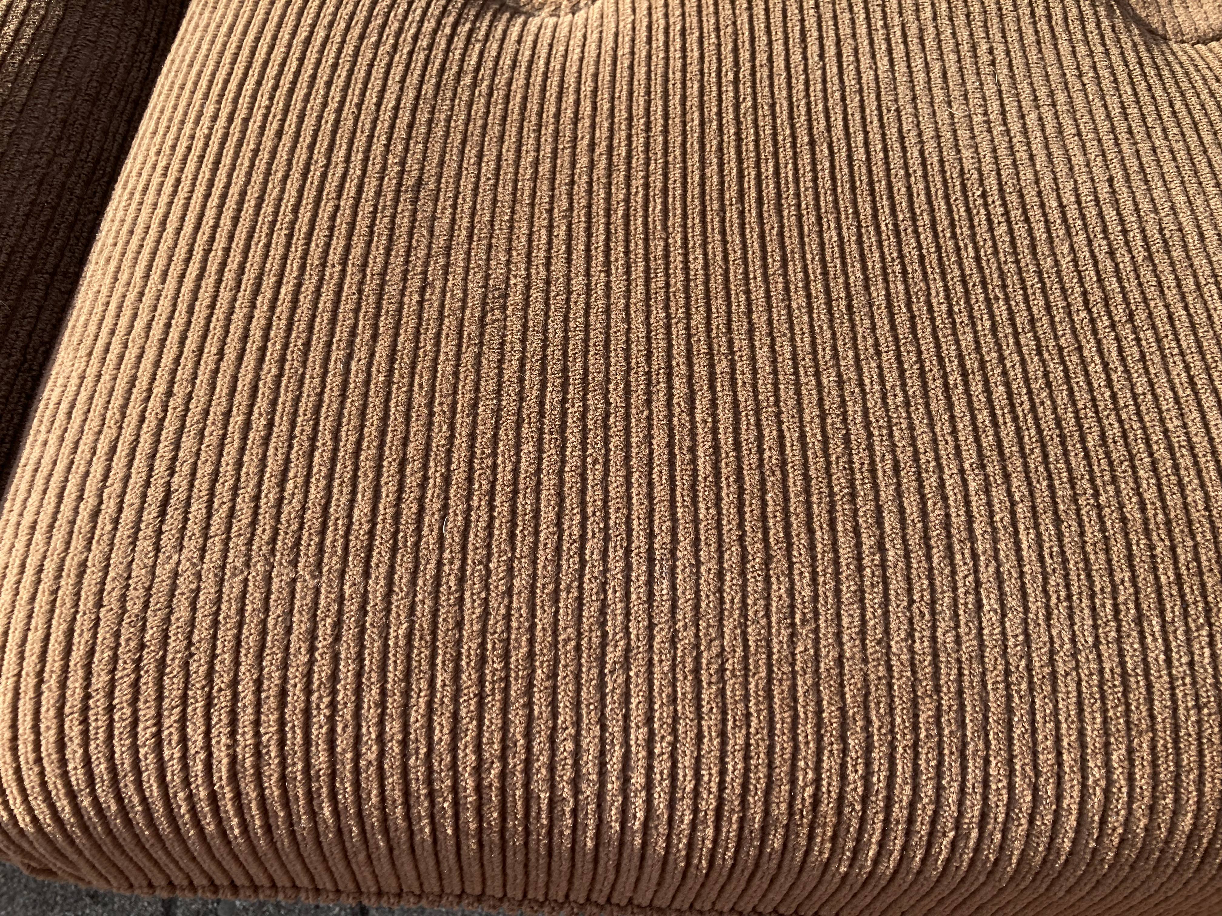 Vintage Modular Sofa in Brown Velvet Corduroy, 1970s