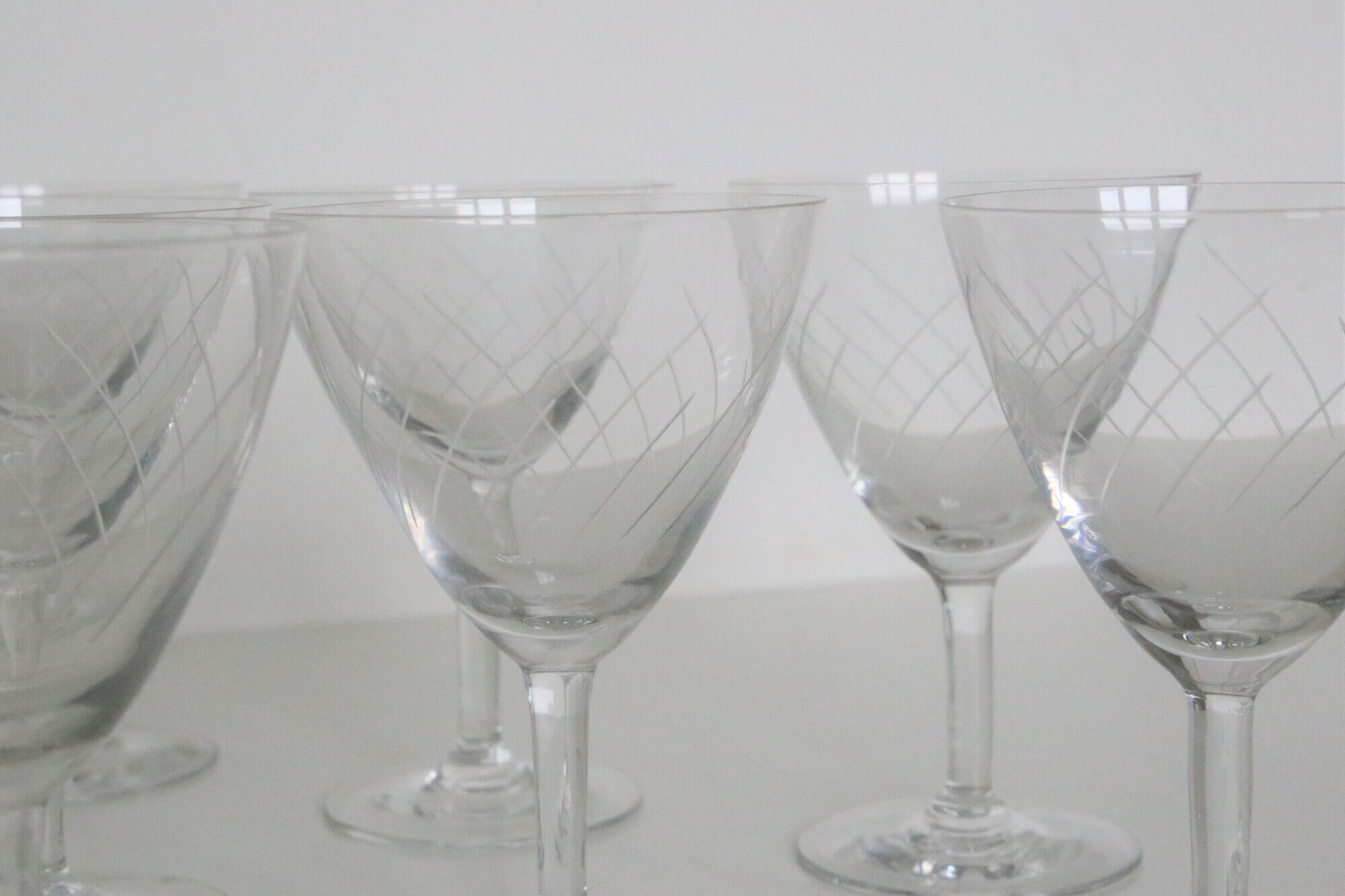 Set of 11 crystal walking glasses, 1940