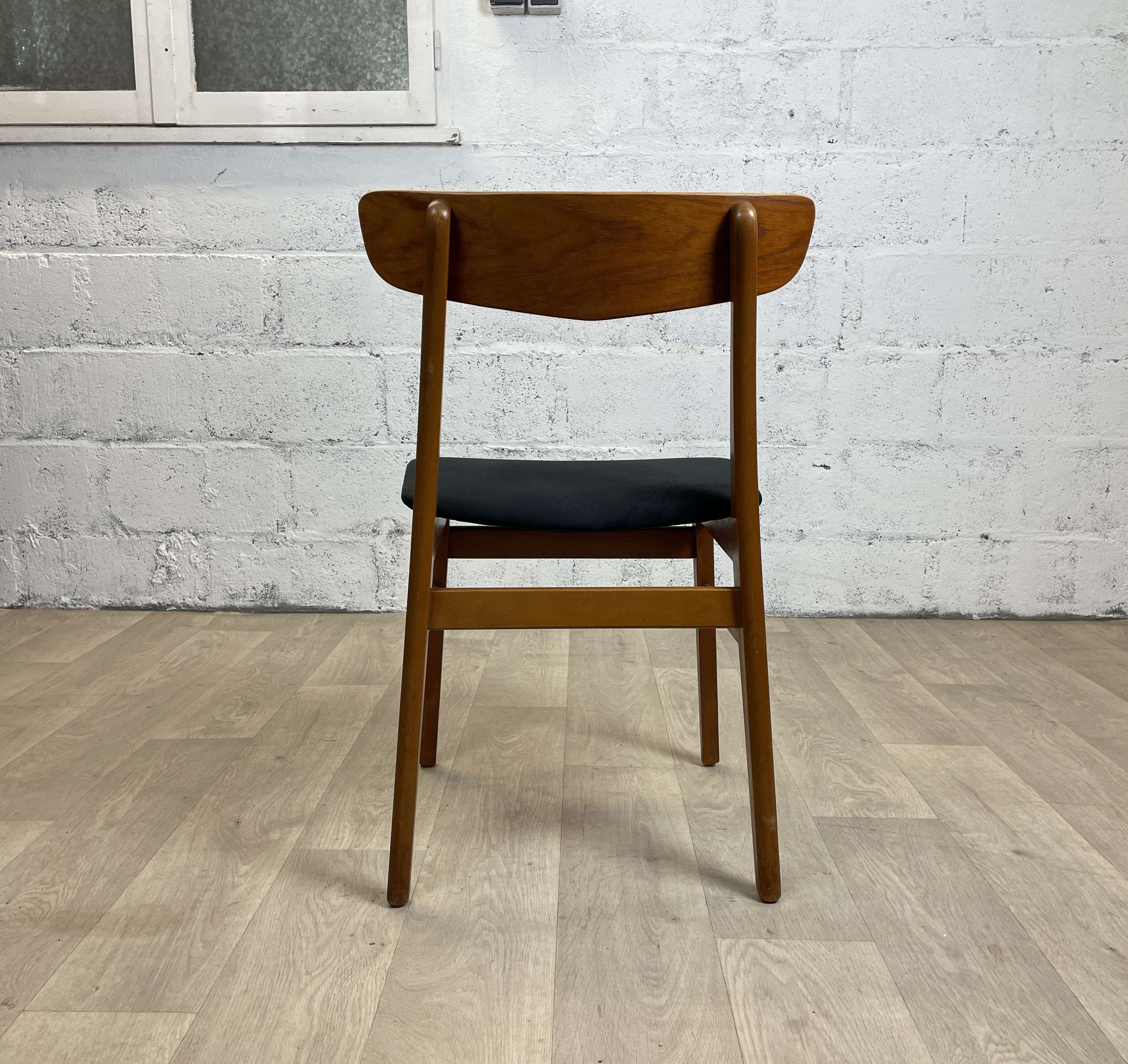 Set of 6 vintage Scandinavian teak dining chairs, 60s