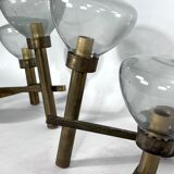 Pair of brass and glass sconces by Sciolari. Italian modern from 70s