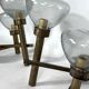 Pair of brass and glass sconces by Sciolari. Italian modern from 70s