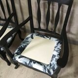 Pair of jungle fabric armchairs
