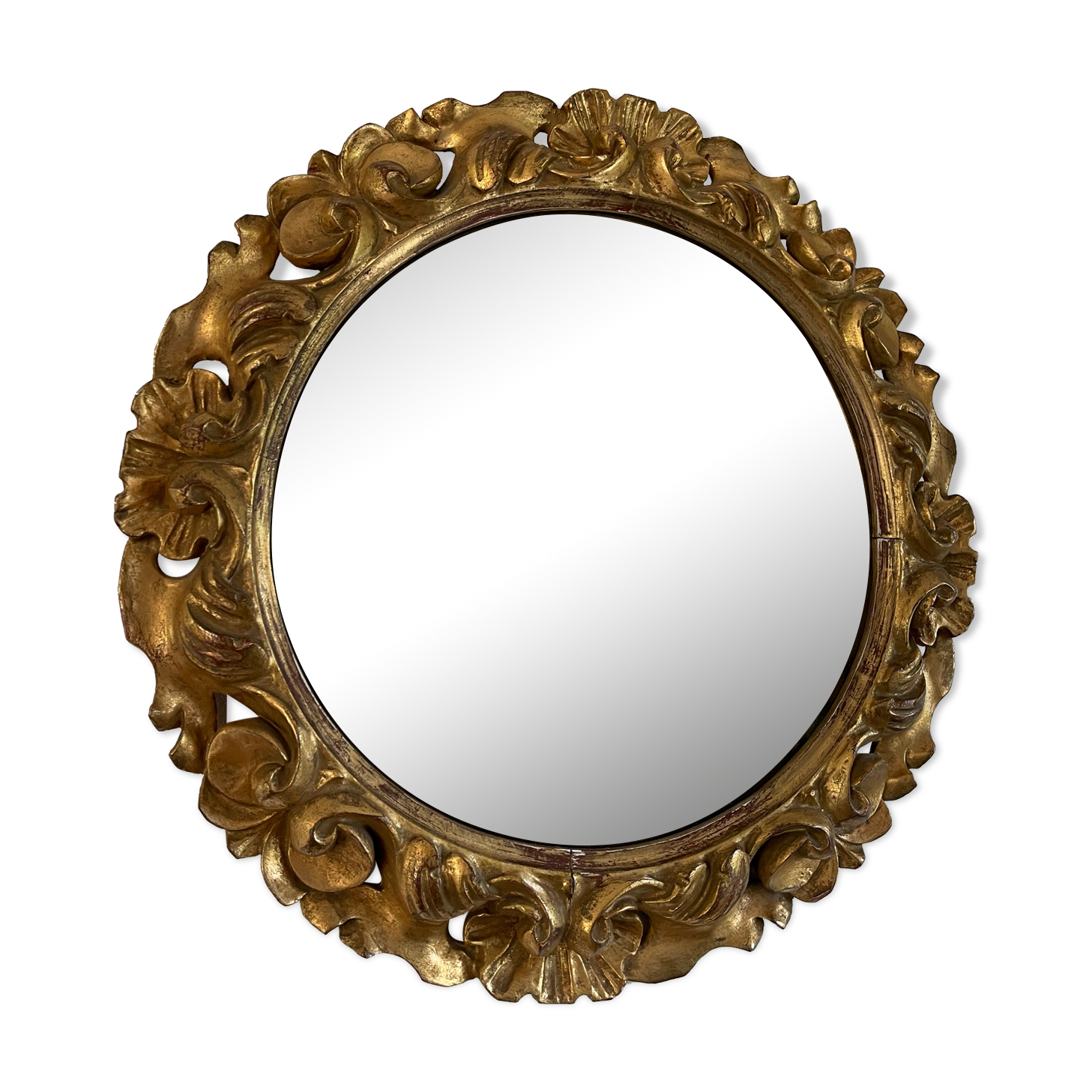 Witch mirror in gilded wood carved 1950 41cm