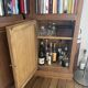 Custom U-shaped wall library – Solid wood and oak