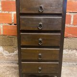 Antique Chest of Drawers with 5 Drawers Vintage Wood #D396