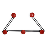 Original vintage metal “trapeze” coat rack, 5 hooks, 67 cm