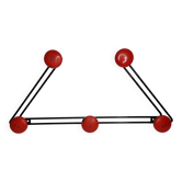 Original vintage metal “trapeze” coat rack, 5 hooks, 67 cm
