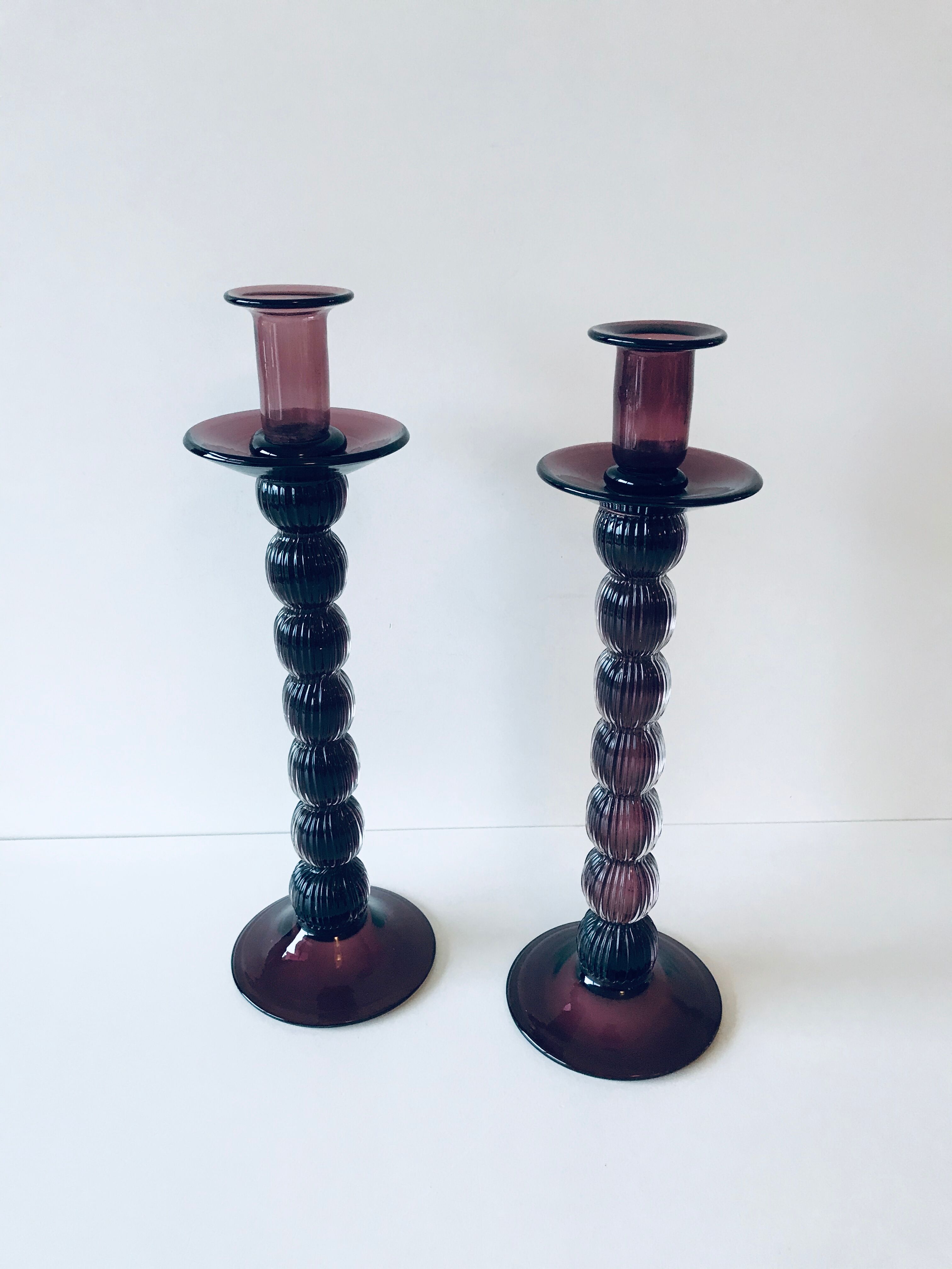 Glass candlesticks