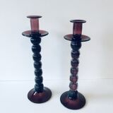 Glass candlesticks