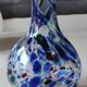 Designer Ball Vase in blown art glass, Murano style. Multi-colored speckles/smoke swirls. Dim 26 x 13 cm