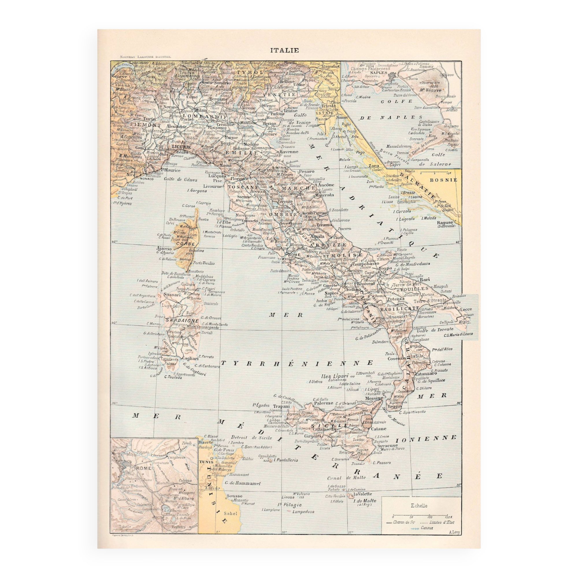 Old map Italy 1897