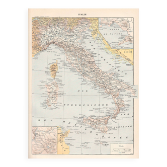 Carte ancienne Italie 1897