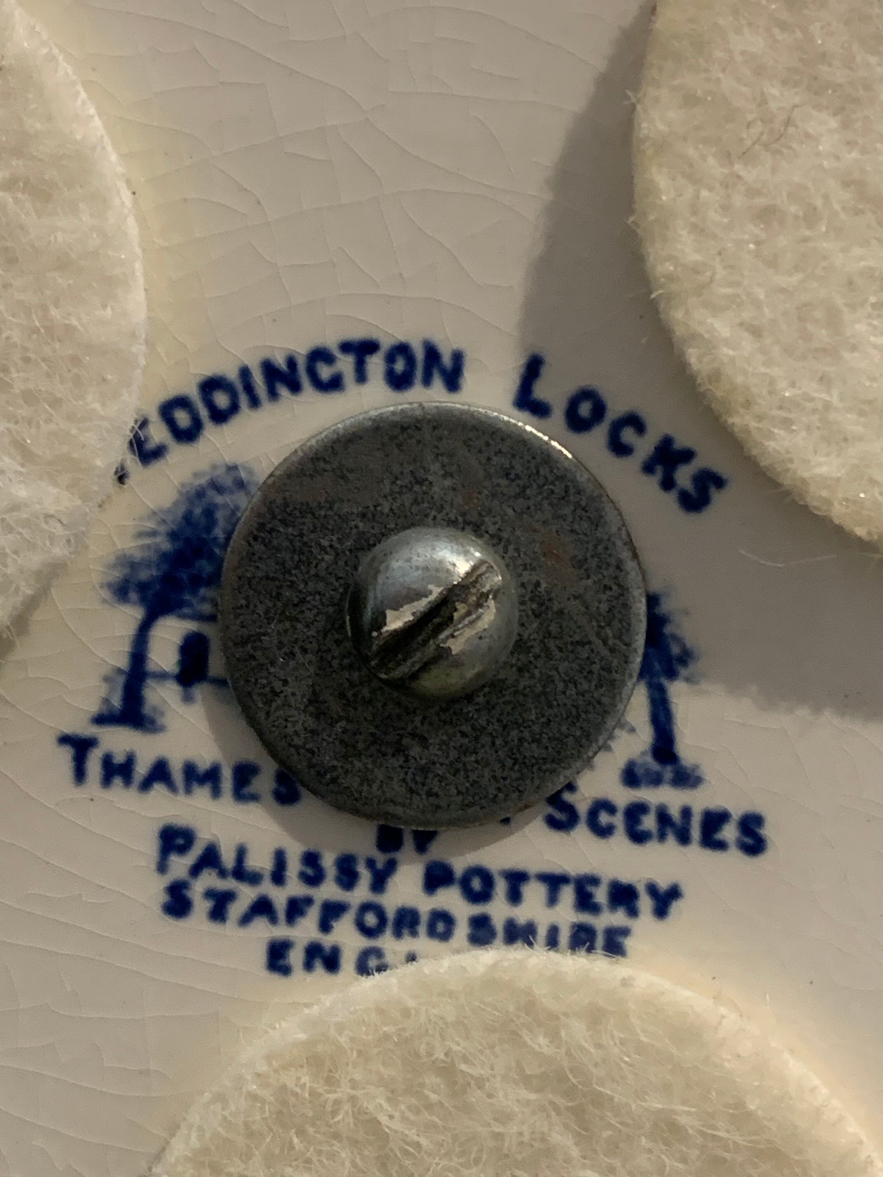 Blue and white porcelain servant or display Palissy Pottery Staffordshire England 1960