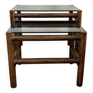 Tables vintage en rotin