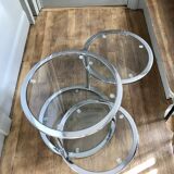 Table d'appoint 4 plateaux circulaires articulés vintage