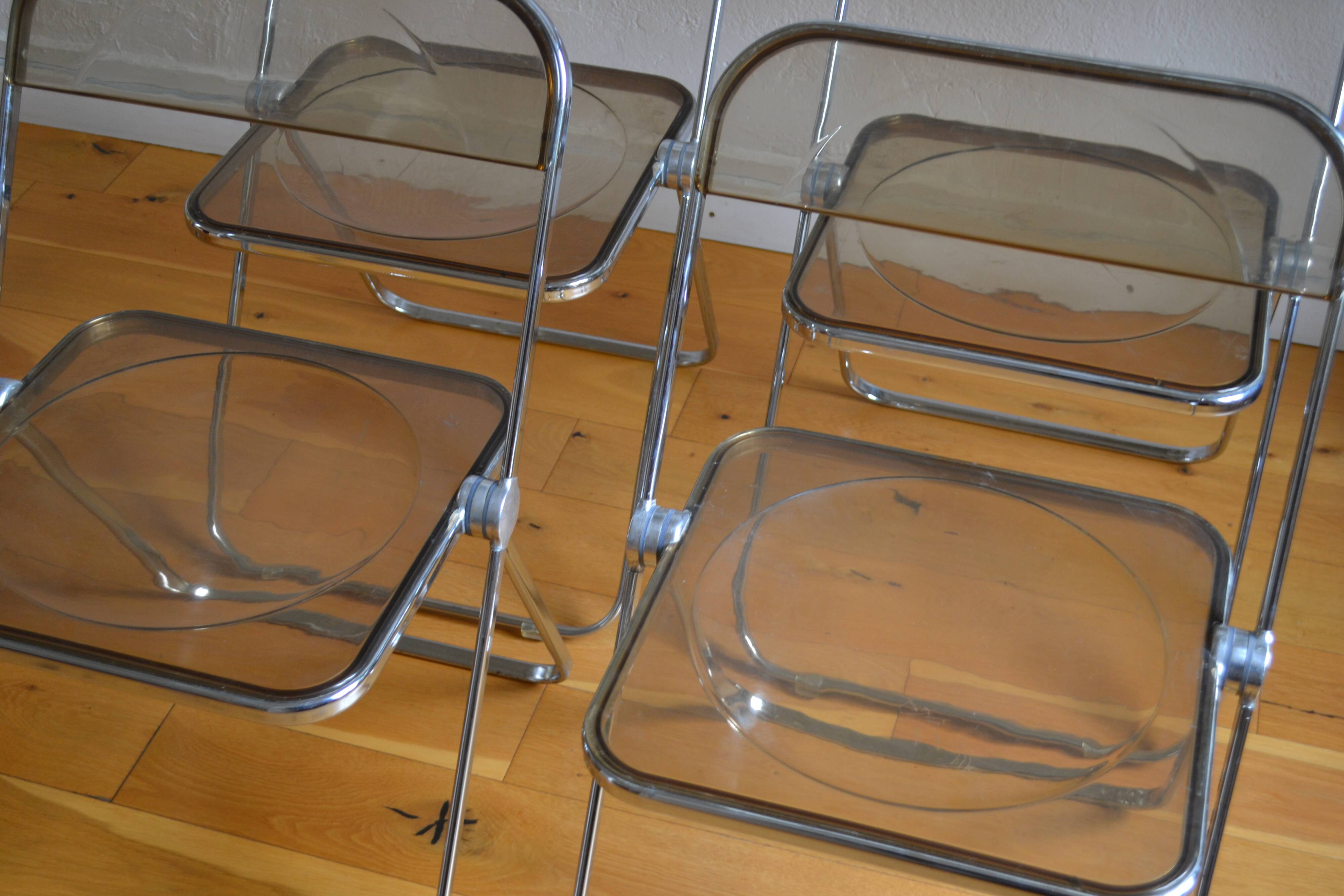 4 chaises Plia by Giancarlo Piretti @ castelli circa 1970