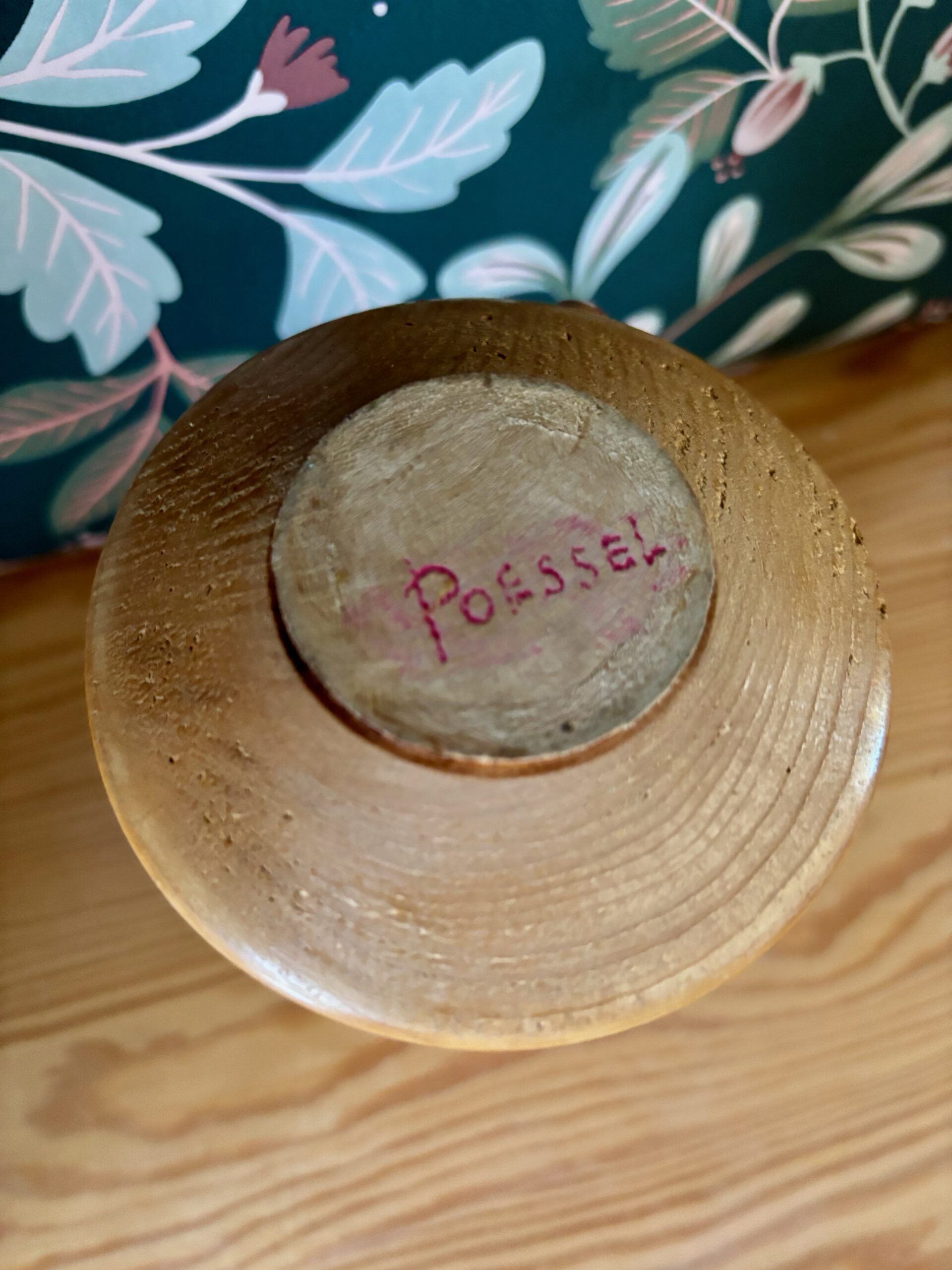 Vintage wooden turned candle holder