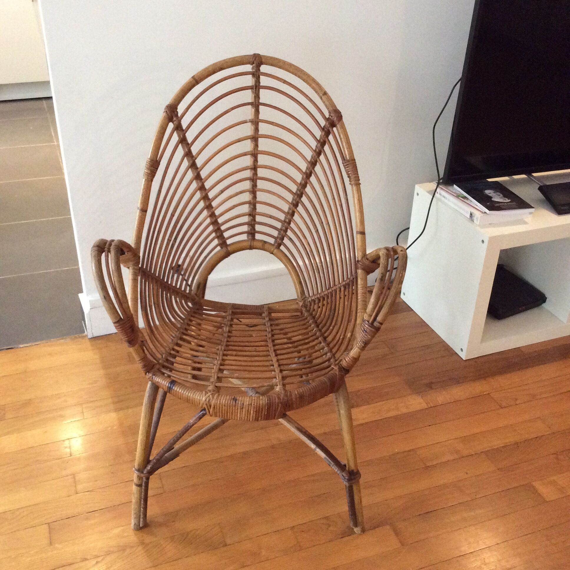 Two rattan chairs