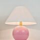 Pastel pink polka dot spherical table lamp, ceramic, brass, Studio Paf Milano, 1970.