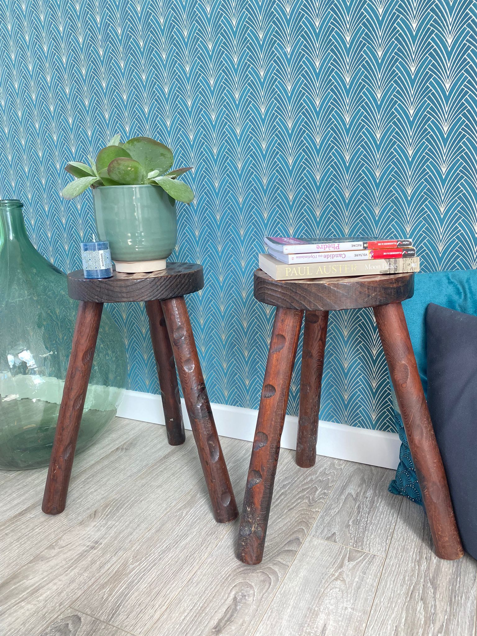 Pair of tripod stools