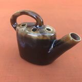 Années 1950  Vase / Pique fleurs forme arrosoir Grès flammé
