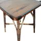 Bamboo side table with glass top