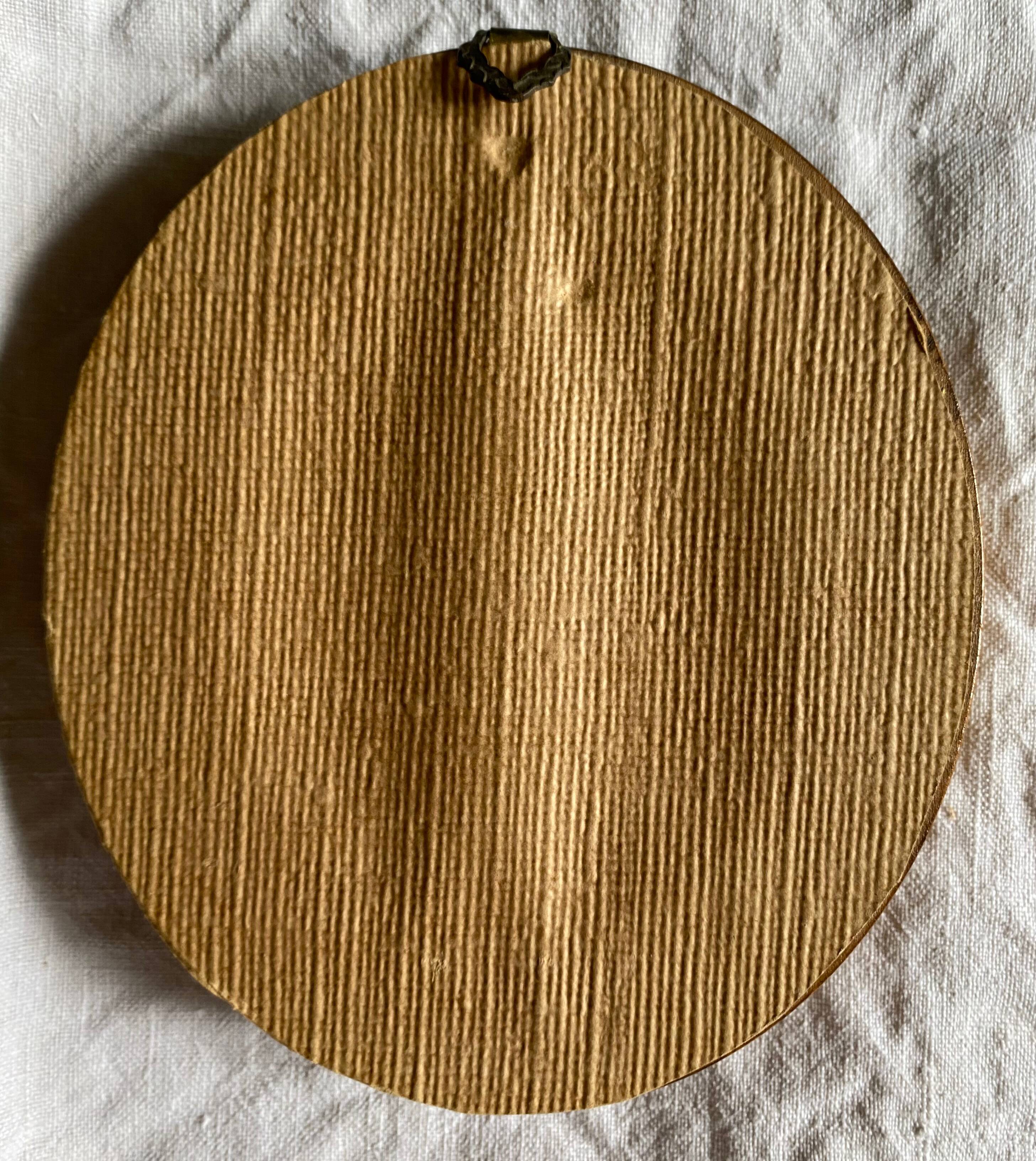 Old painting "bouquet of flowers" with oval frame and glass