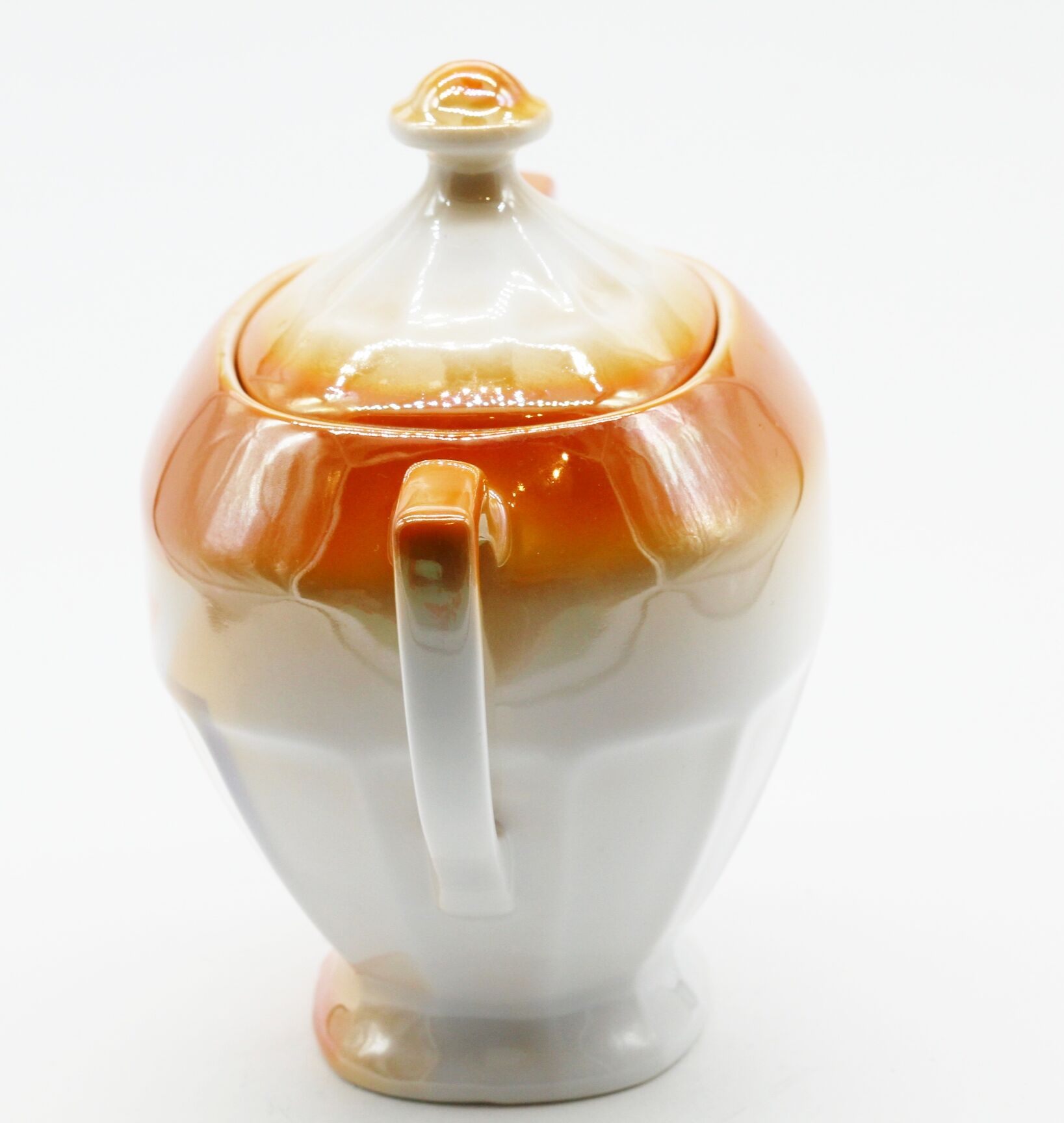 Vintage orange ceramic sugar