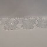 7 vintage chiseled glass cups