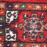 Vintage persian hamadan handmade carpet 1.3' x 2' (40cm x 61cm) 1970s, 1c760