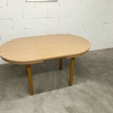 Modernist convertible oval table set and 4 matching chairs 1990