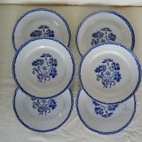 6 assiettes plates Lunéville  faience ancienne