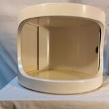 Pair of stackable vintage ABS plastic cylindrical bedside tables