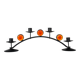 1970s Swedish Wrought Iron Candlestick with Orange Lindshammar Glass