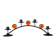 1970s Swedish Wrought Iron Candlestick with Orange Lindshammar Glass