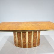 Mid-century modern dining table, Ash Burl, Italy
