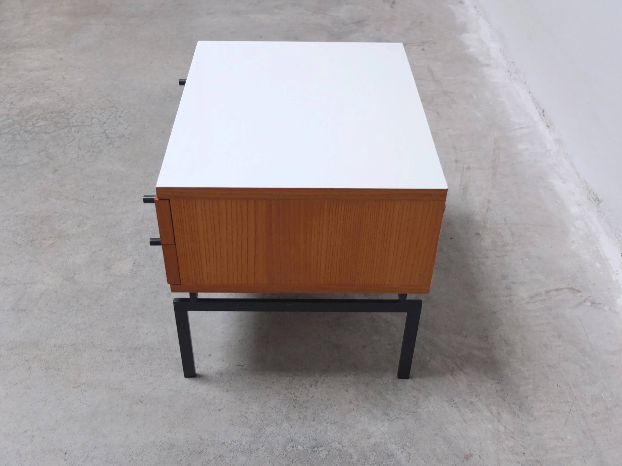 Modernist side table with drawers by Herbert Hirche for Holzäpfel, 1950s